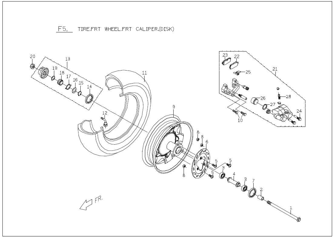 Genuine Buddy 125 Front Wheel